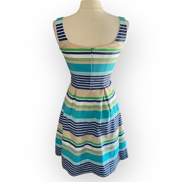 NINE & CO. Striped Cotton Fit & Flare Dress with Pockets, Size 6 - Picture 4 of 9